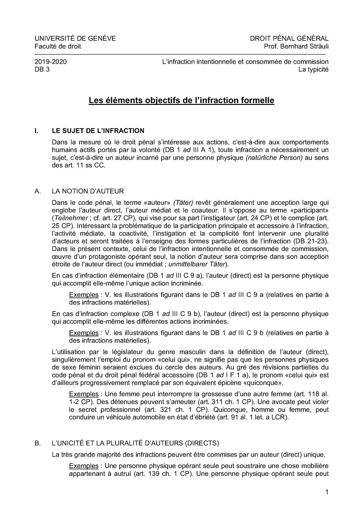 Db 03 Les Elements Objectifs De Linfraction Formelle Studocu