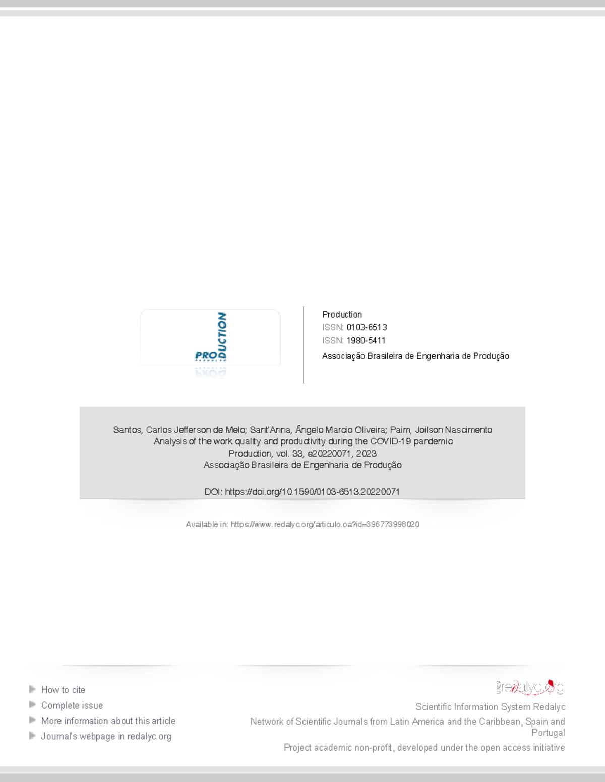 396773998020 - articulos - How to cite Complete issue More information ...