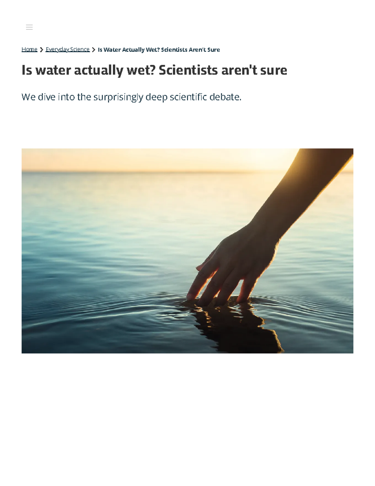 Jackson Claros - Is water wet Here's why scientists aren't sure BBC ...