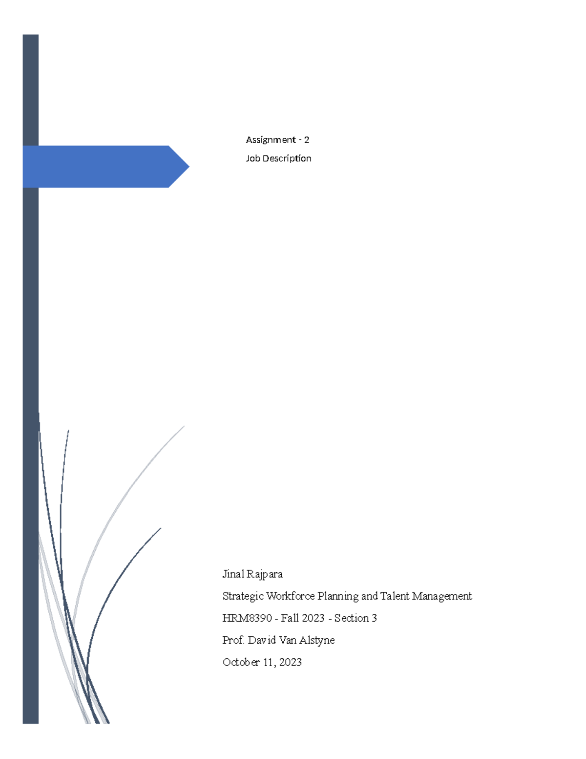 Assignmenbt-2 (Job Description) - Assignment - 2 Job Description Jinal ...