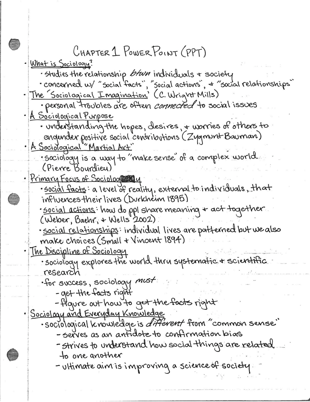 Chapter 1 Power Point Notes - SOC1010 - Studocu