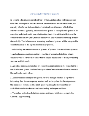 More About Systems of systems