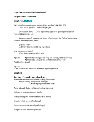 Exam 3 Legal Environment - Exam 3 Legal Environment- Review Chapters ...