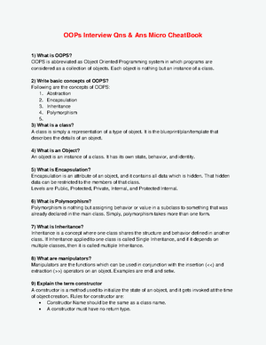 OOPs Interview Question