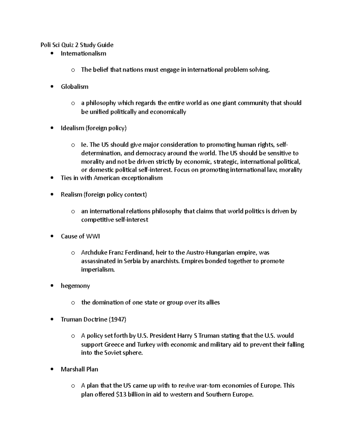 Poli Sci Quiz 2 Study Guide - Poli Sci Quiz 2 Study Guide ...