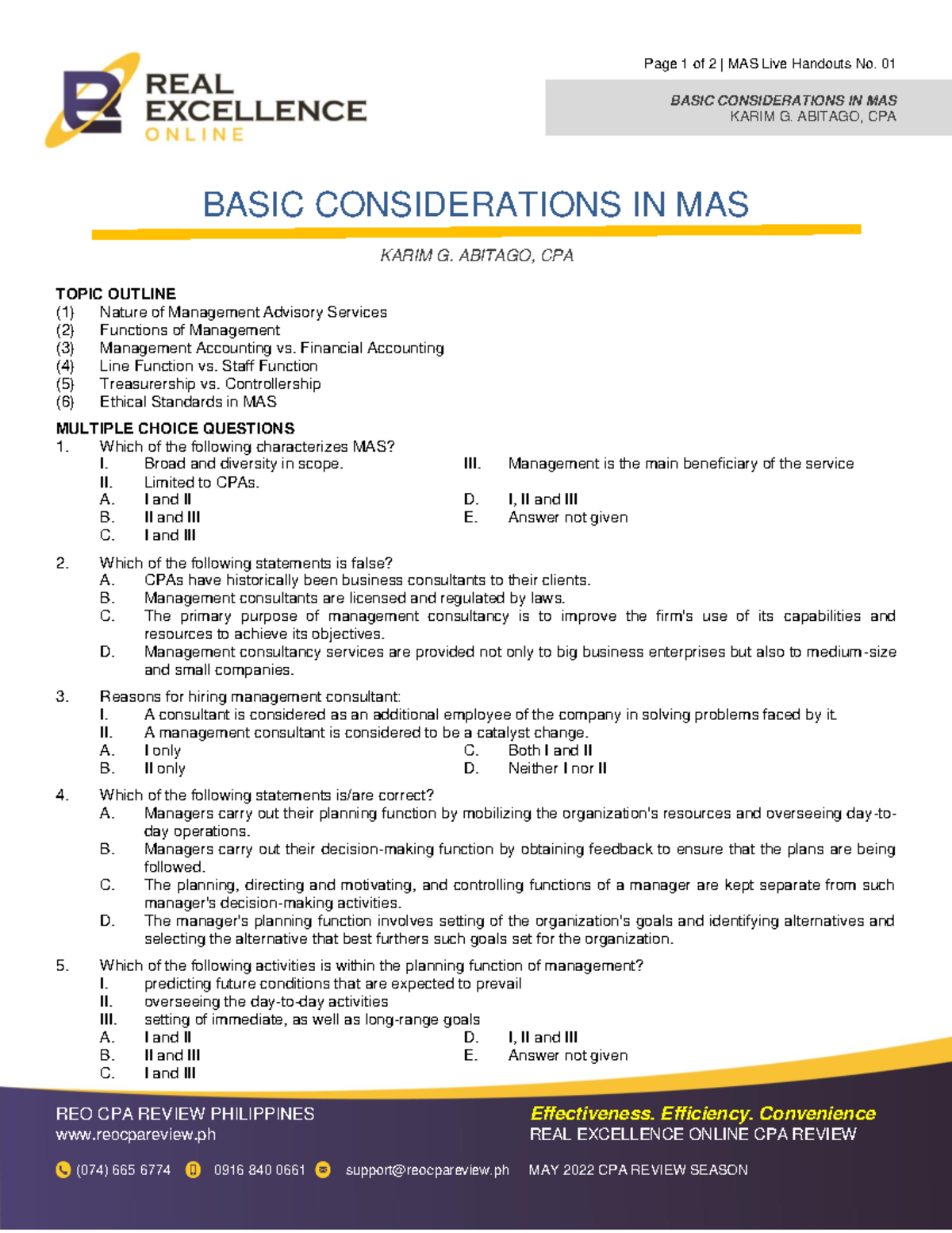 01 Basic Considerations in MAS - Page 1 of 2 | MAS Live Handouts No. 01 ...