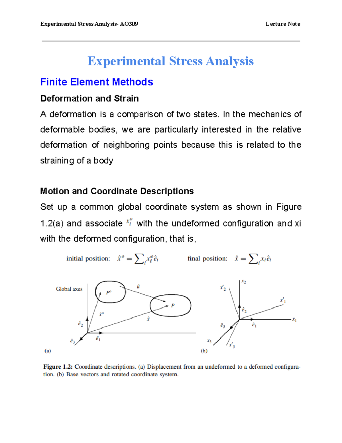 Experimental Stress Analysis Lecture Note 1 - Experimental Stress ...