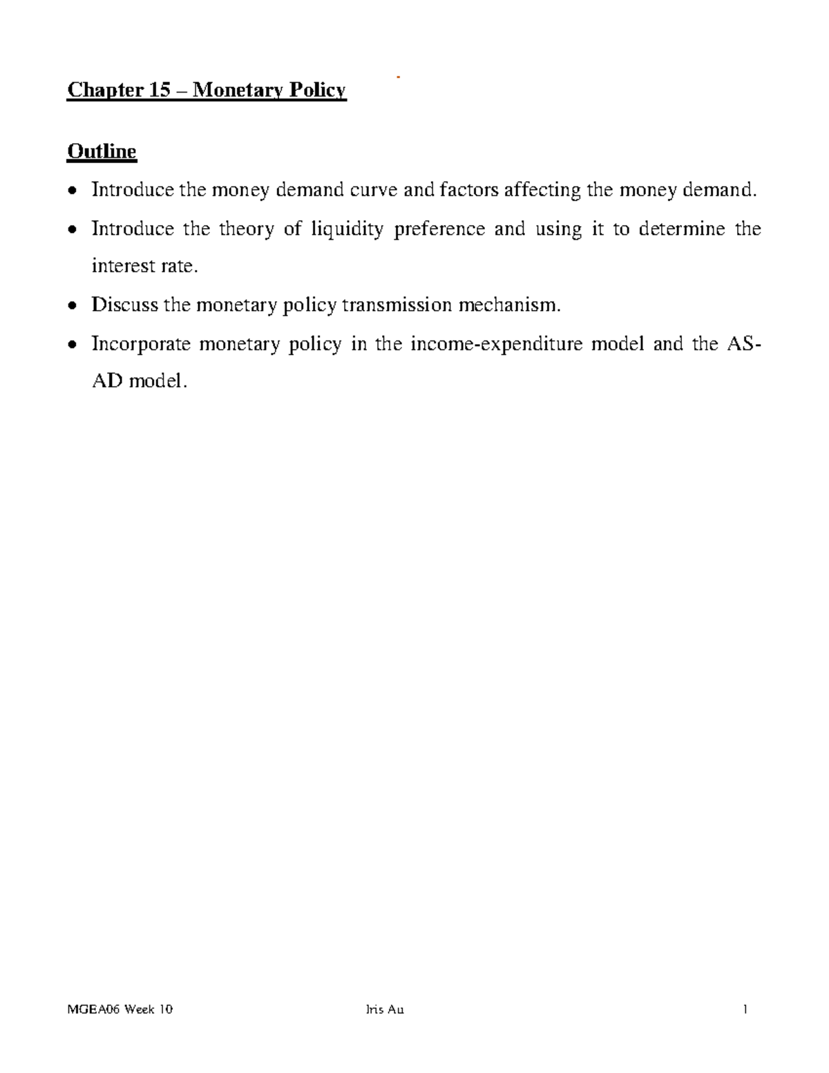 Chapter 15 Monetary Policy Money Supply And Demand Money Demand Curve ...