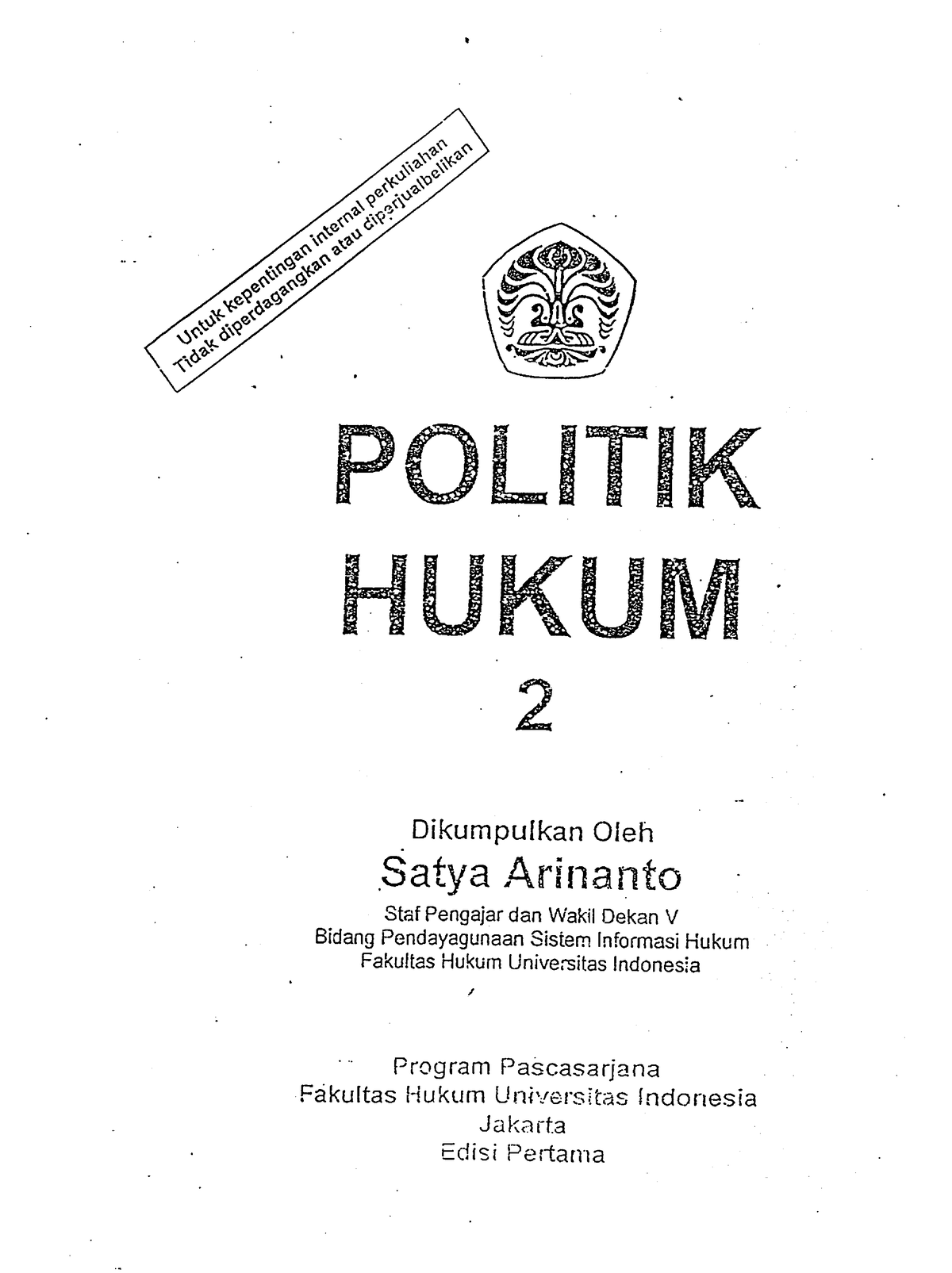 Politik Hukum BUKU 2 - Hukum Tata Negara - Studocu