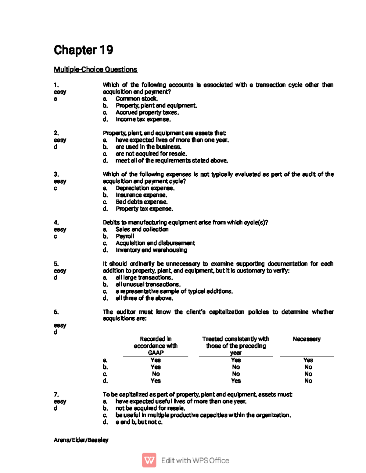 Chapter 19 - Chapt er 19 Multiple-Choice Questions 1. easy Which of the ...