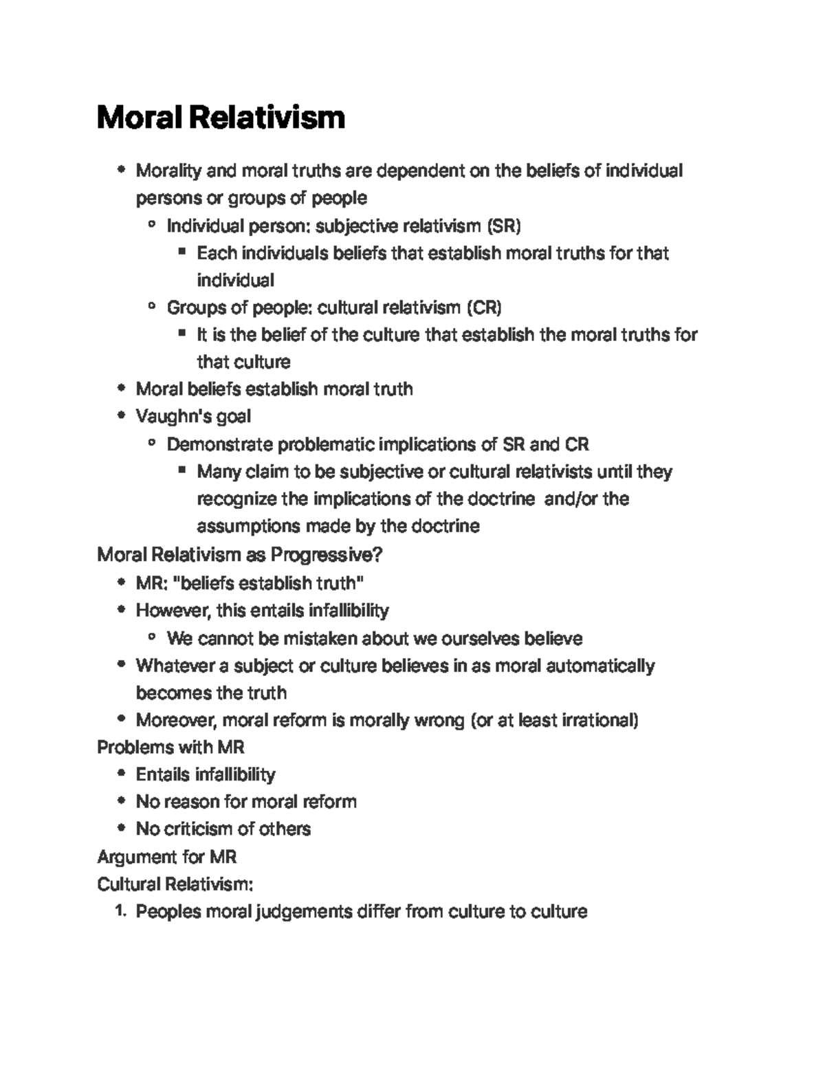 Moral Relativism - PHIL100 Practice materials. - M o ra l Re l a t i v ...