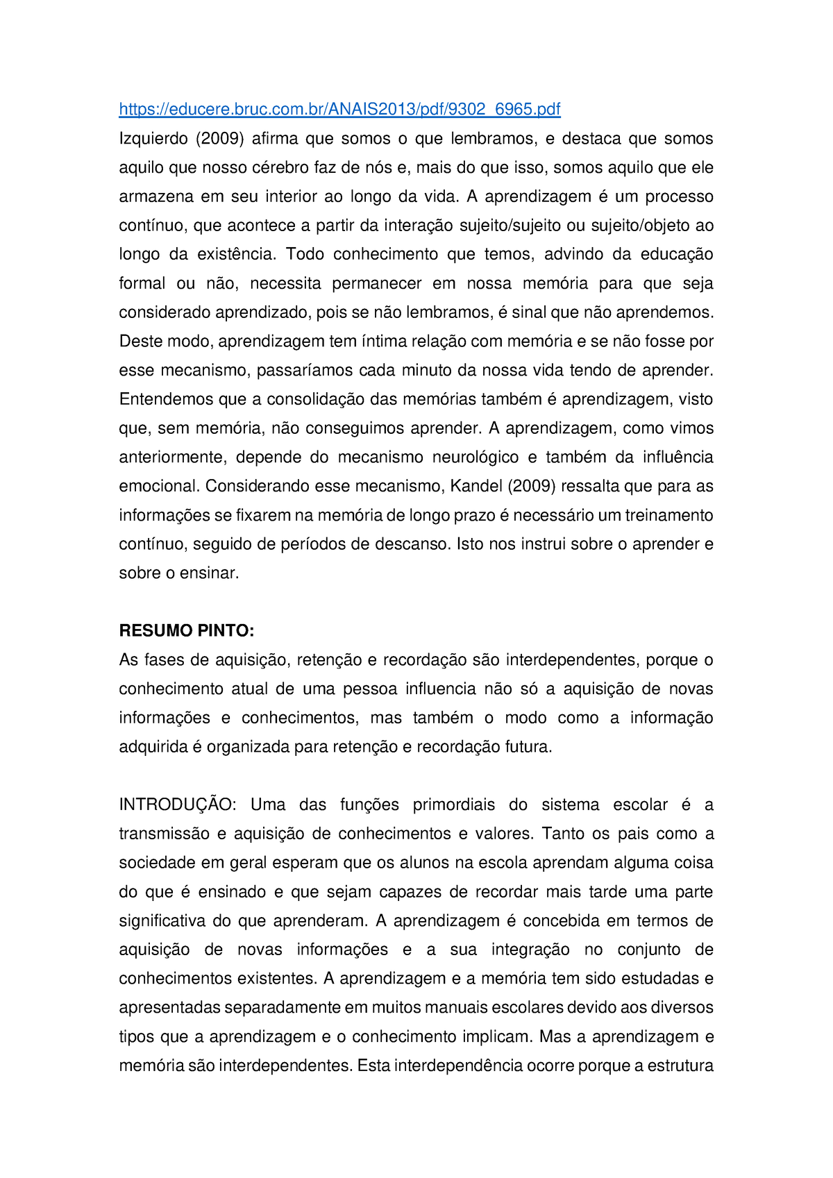 A Aprendizagem - Psicologia - Educere.bruc.com/ANAIS2013/pdf/9302_6965 ...