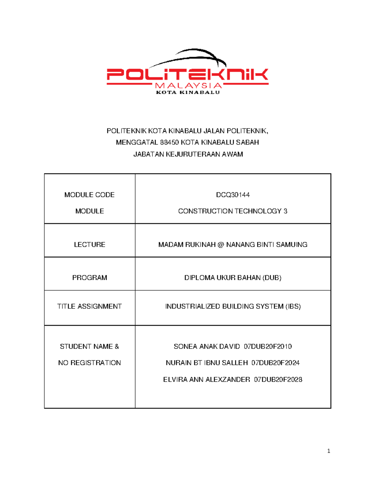 written assignment politeknik