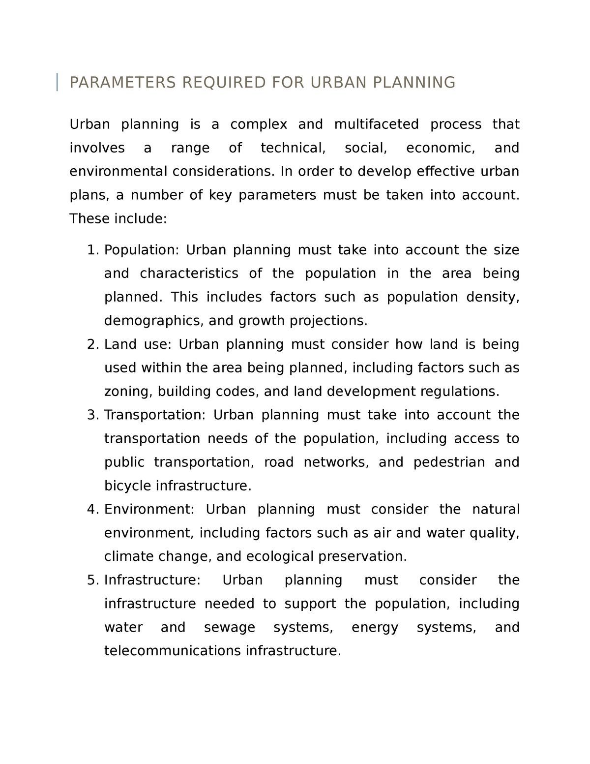 parameters-required-for-urban-planning-parameters-required-for-urban