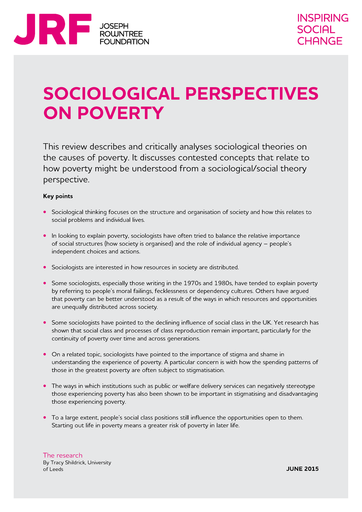 sociological perspective on poverty essay
