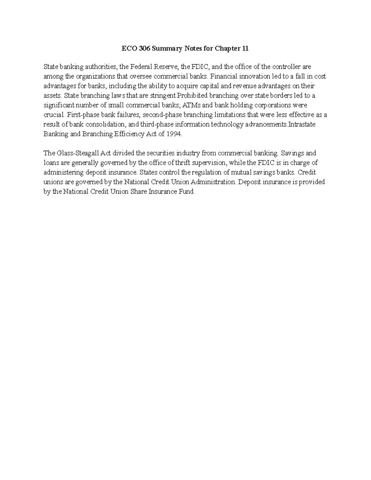 ECO 306 Summary Notes for Chapter 11 - ECO 306 Summary Notes for ...