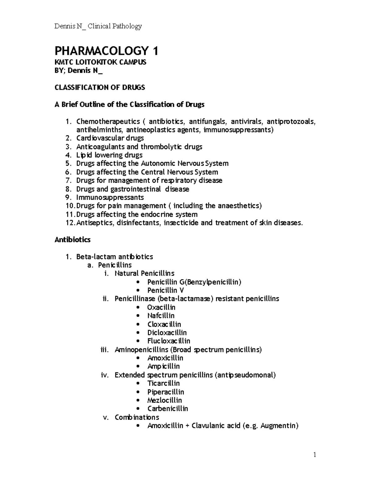 General Pathology - PHARMACOLOGY 1 KMTC LOITOKITOK CAMPUS BY; Dennis N ...