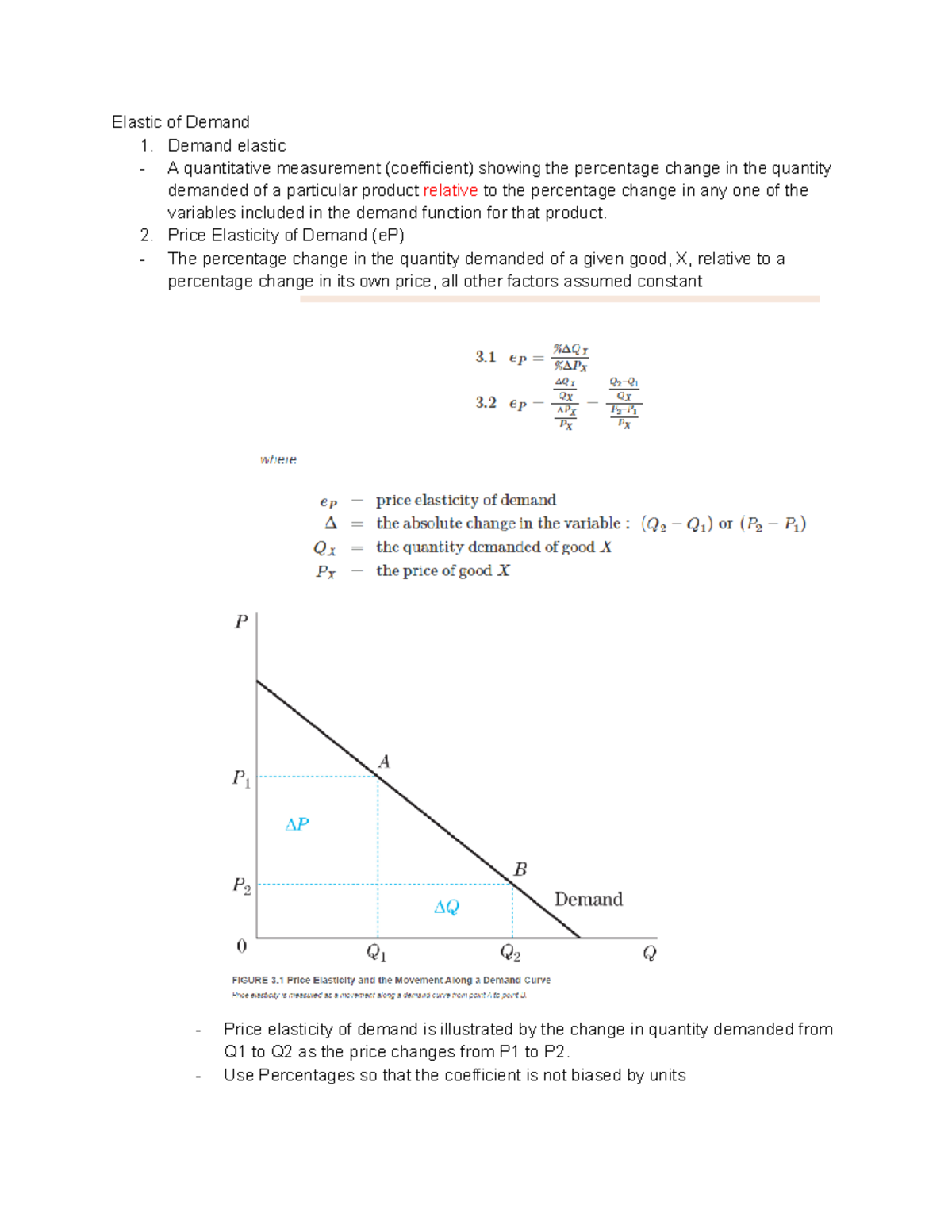 Econ - Chapter 3 - mnkjn - Elastic of Demand 1. Demand elastic - A ...