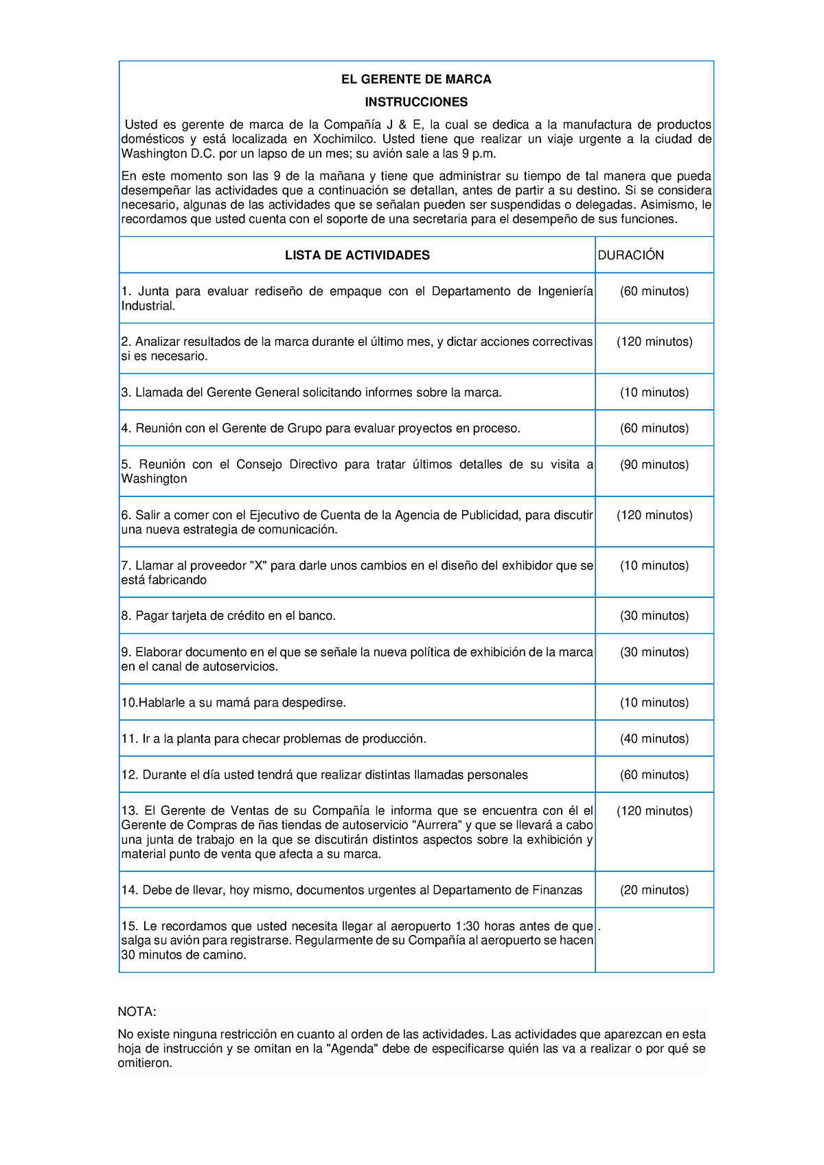 El Gerente De Marca Vision Y Valores Y Objetivos El Gerente De Marca Instrucciones Usted Es 8734