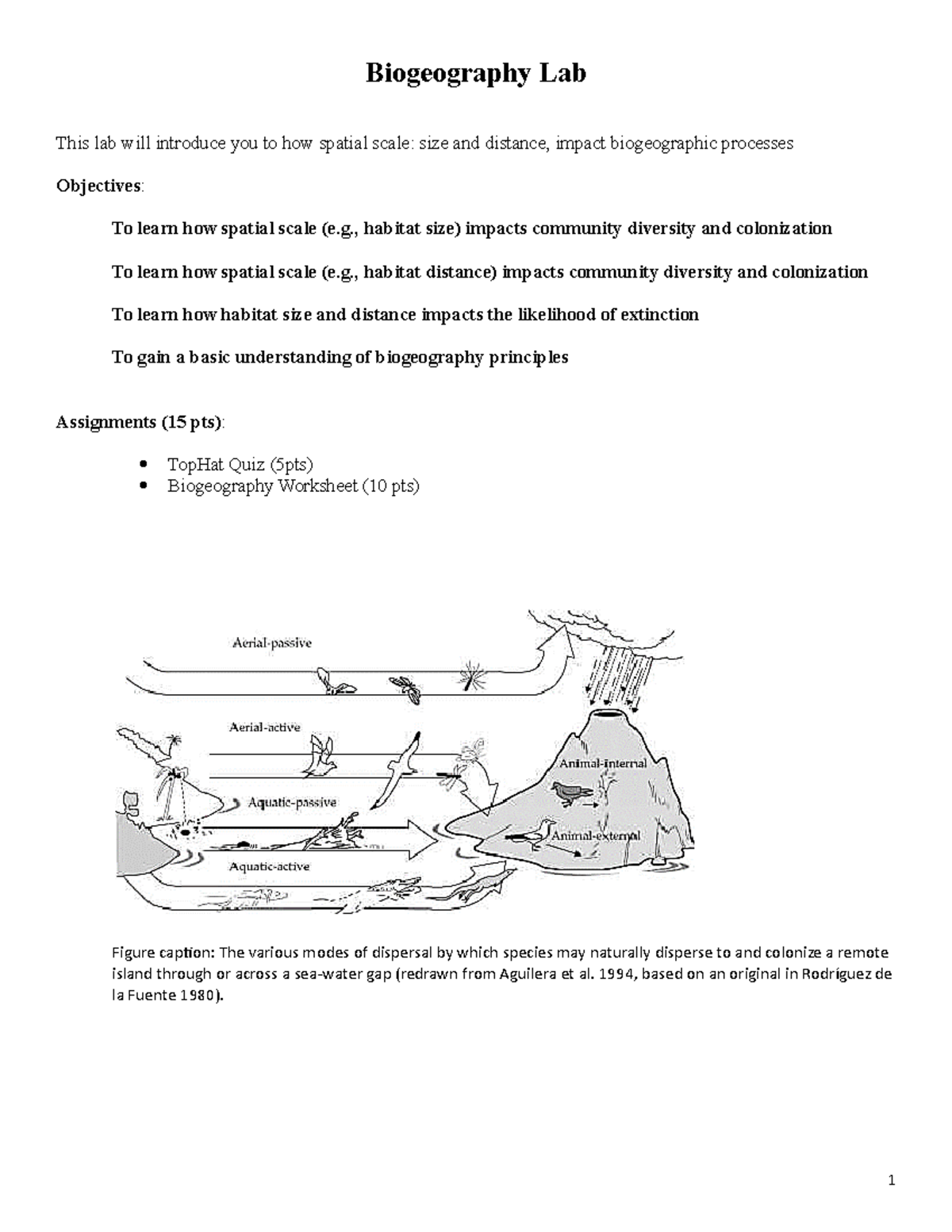 Biogeography Lab Handout Fall 19 Biogeography Lab This lab will