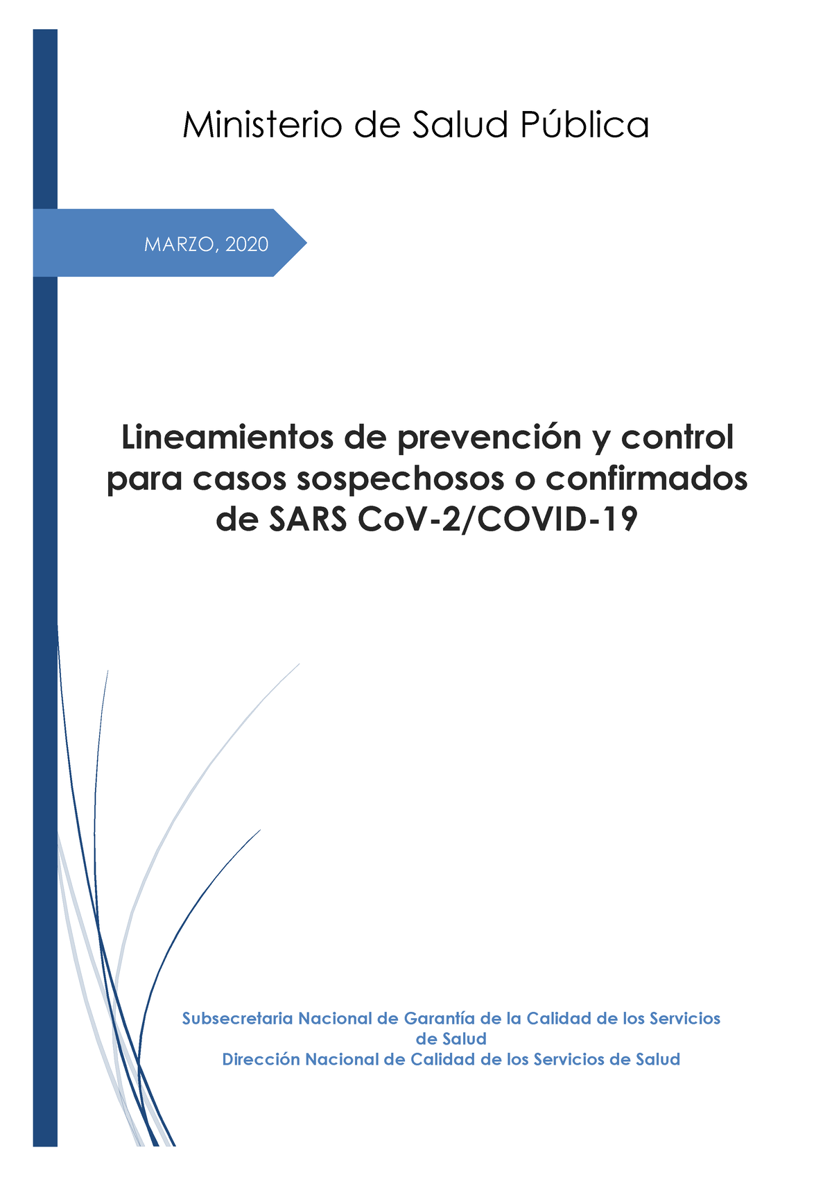 Lineamientos- Covid 19 Dncss 31032020-ECU-911 - MARZO, 2020 Ministerio ...