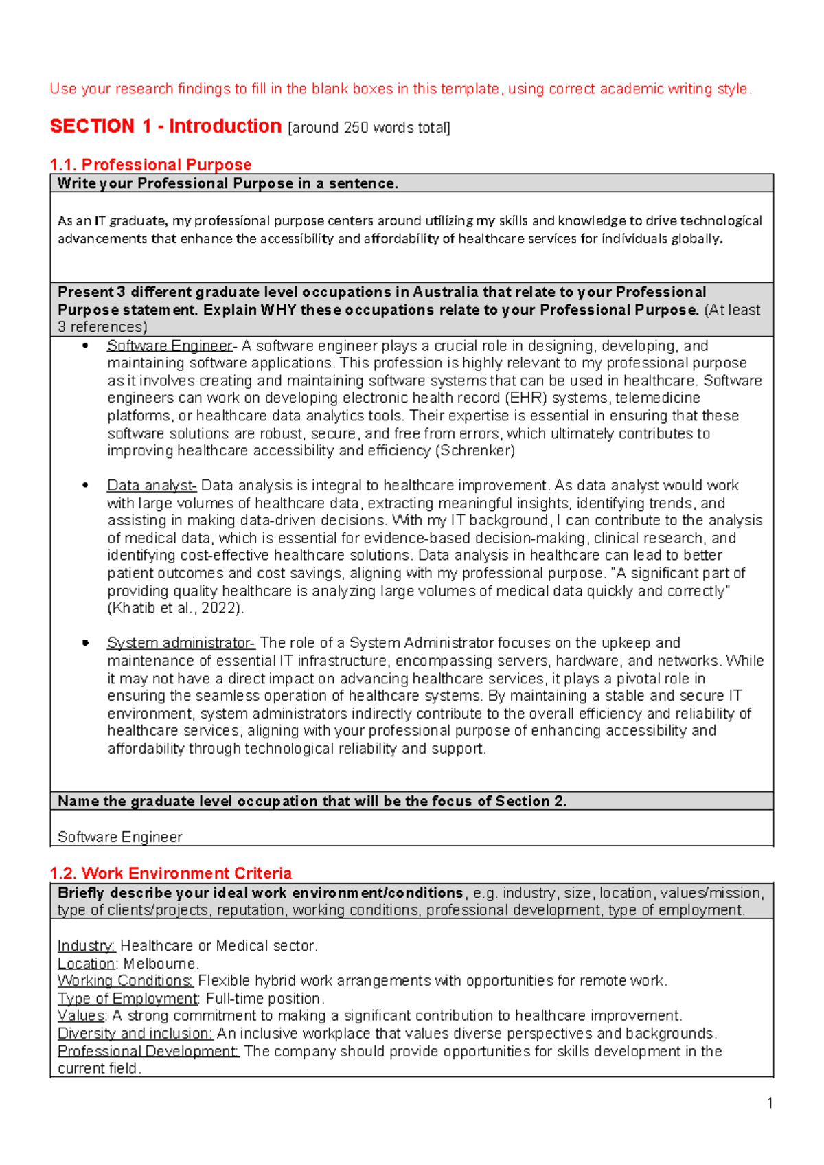 CAR2000 1 A2 Template SEM 2 2023 - Use your research findings to fill ...