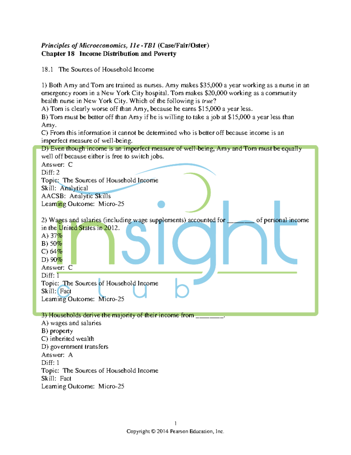 Chapter 18 Test Bank - 1 Principles Of Microeconomics, 11e -TB1 (Case ...