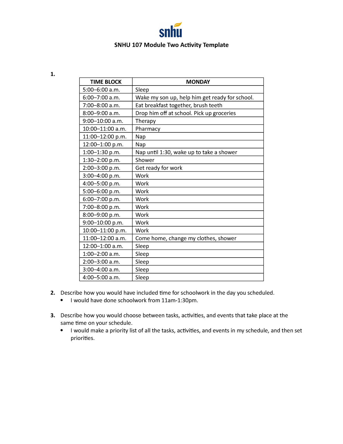 snhu-107-module-two-activity-template-time-block-monday-5-00-6-00-a