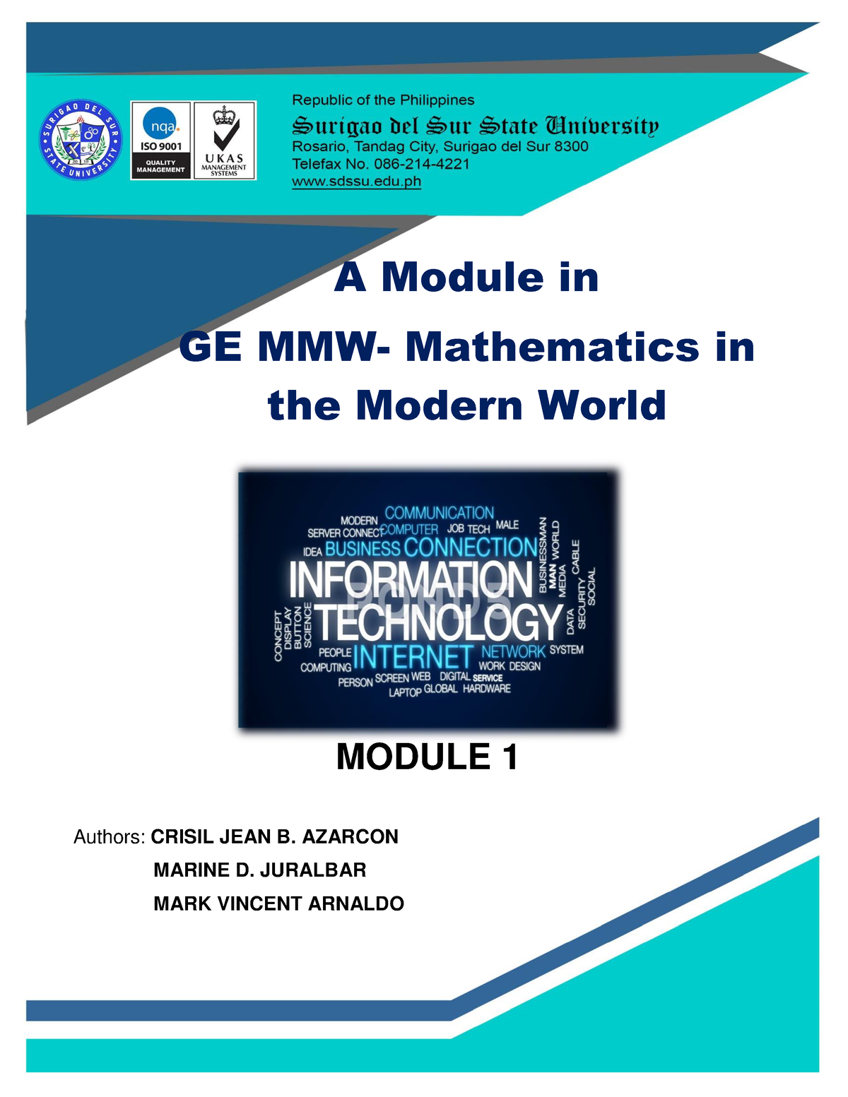 Mmw Module 1 Good Luck A Module In Ge Mmw Mathematics In The Modern World Module 1 9995