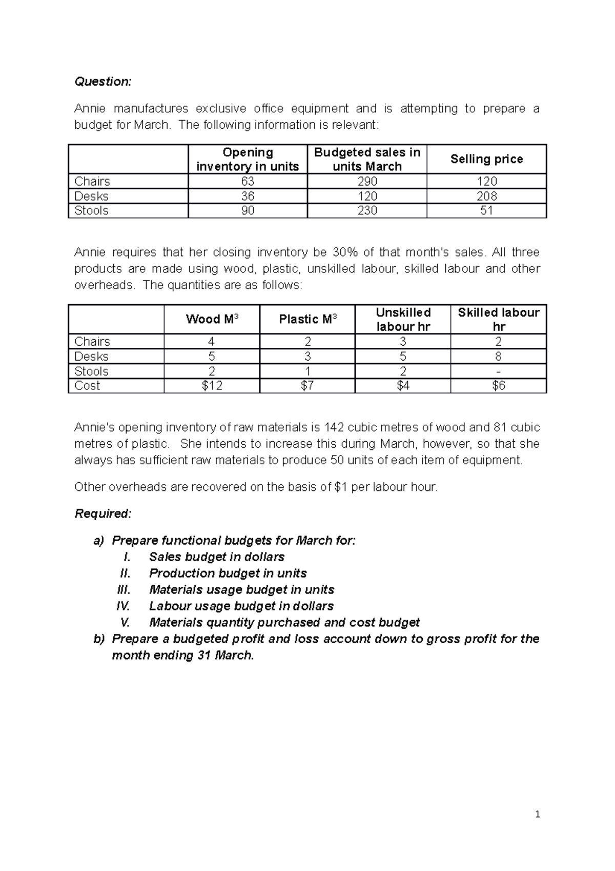 Examples Fma 8a Practice Questions For Lectures Question Annie Manufactures Exclusive Examples Fma 8a Practice Questions For Lectures Question Annie Manufactures Exclusive