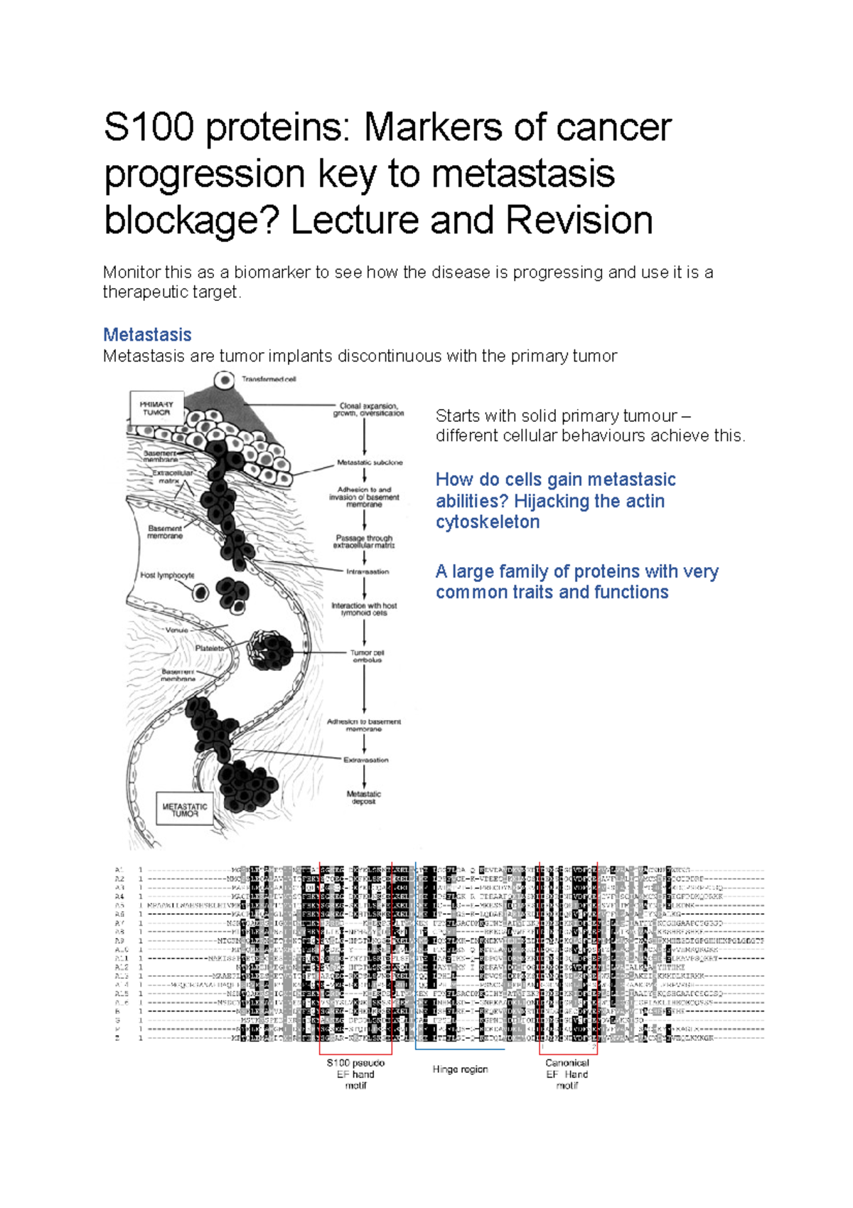 S100 Proteins Lecture And Revision S100 Proteins Markers Of Cancer Progression Key To 3854