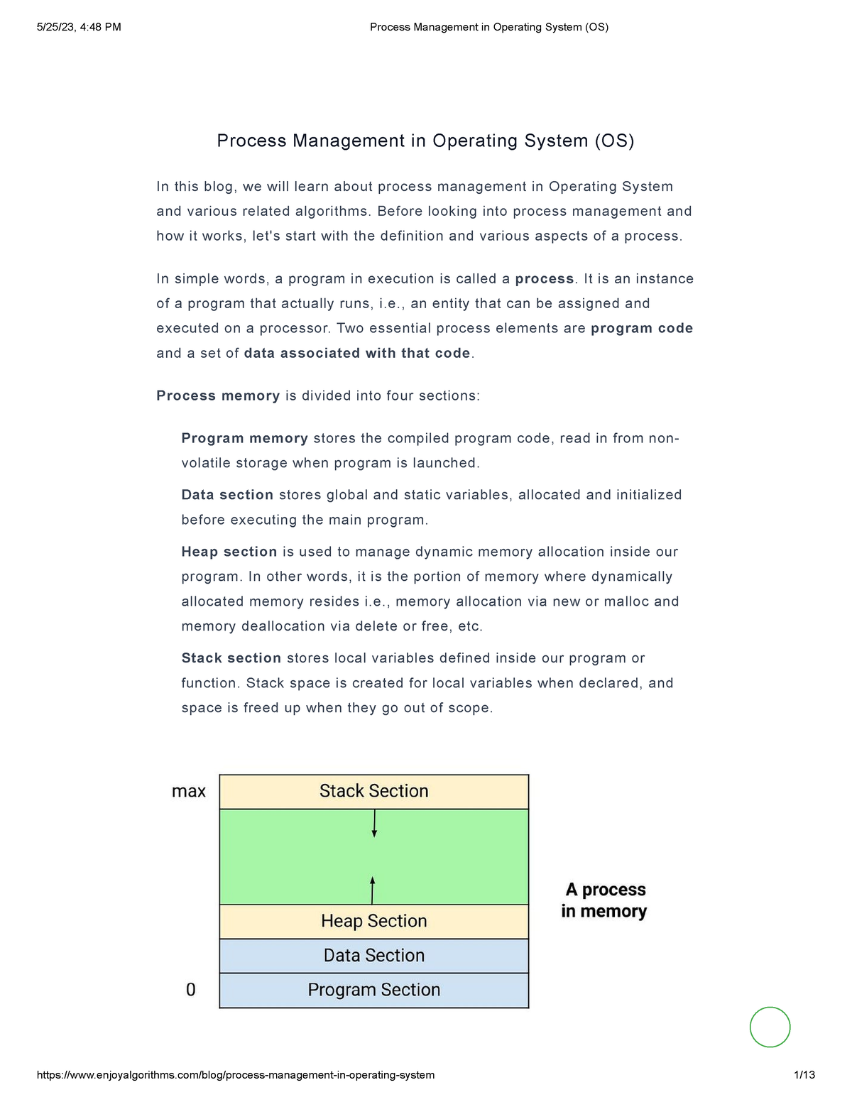 research paper on process management in os