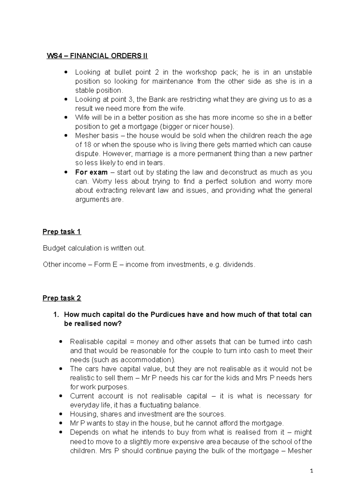 WS4- Finacial Order II - PREP AND TASK - WS4 – FINANCIAL ORDERS II ...