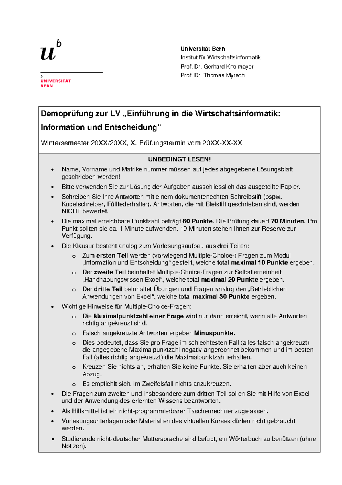 Musterprüfung 01 - Demoprüfung zur LV „Einführung in die ...