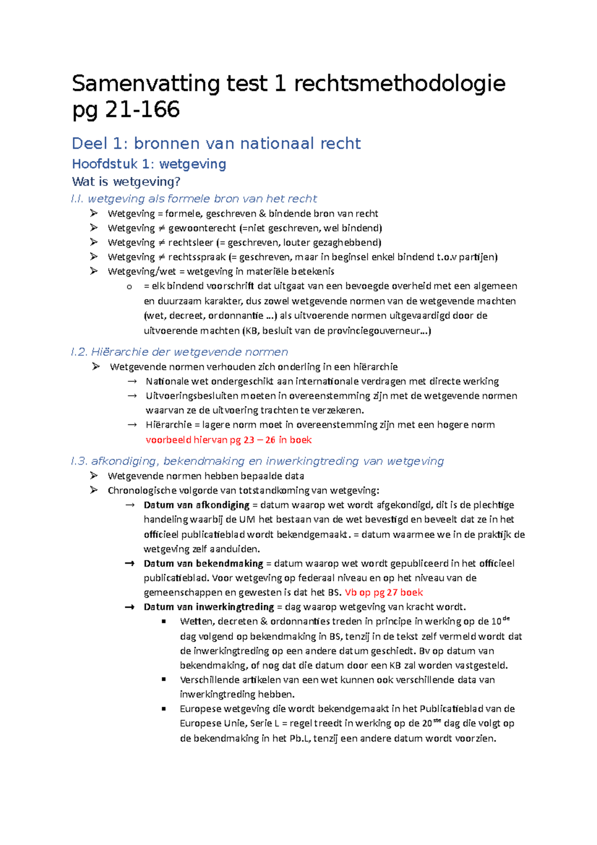 SV test 1 REM Samenvatting eerste test van rechtsmethodologie