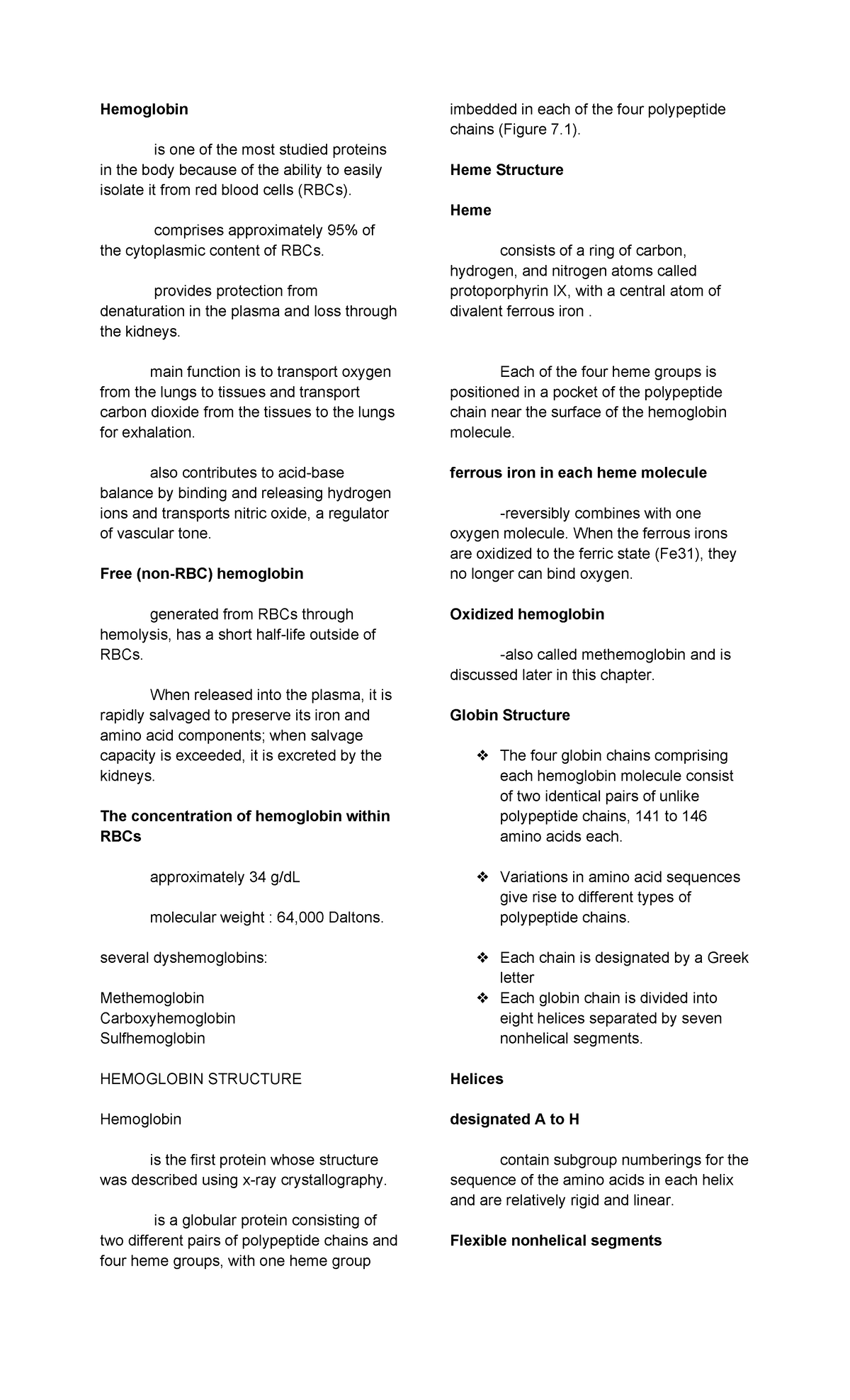 Hemoglobin Metabolism Personal Notes - Hemoglobin is one of the most ...