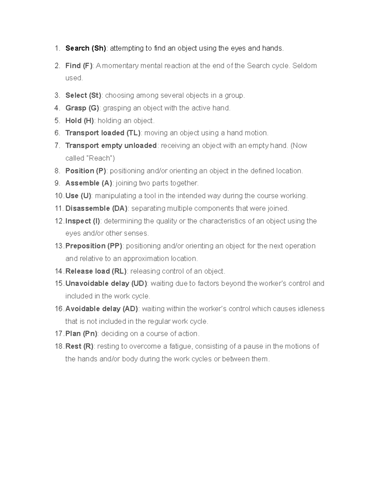 Therbligs - Search (Sh): attempting to find an object using the eyes ...