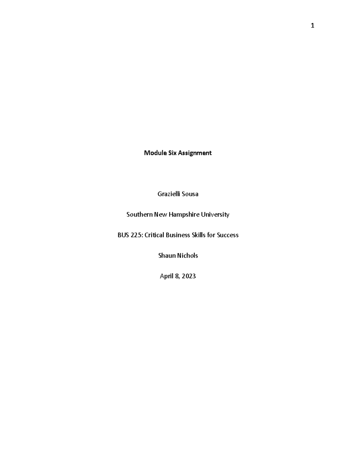 6-1 Assignment Stakeholder Summary Report - 1 Module Six Assignment ...