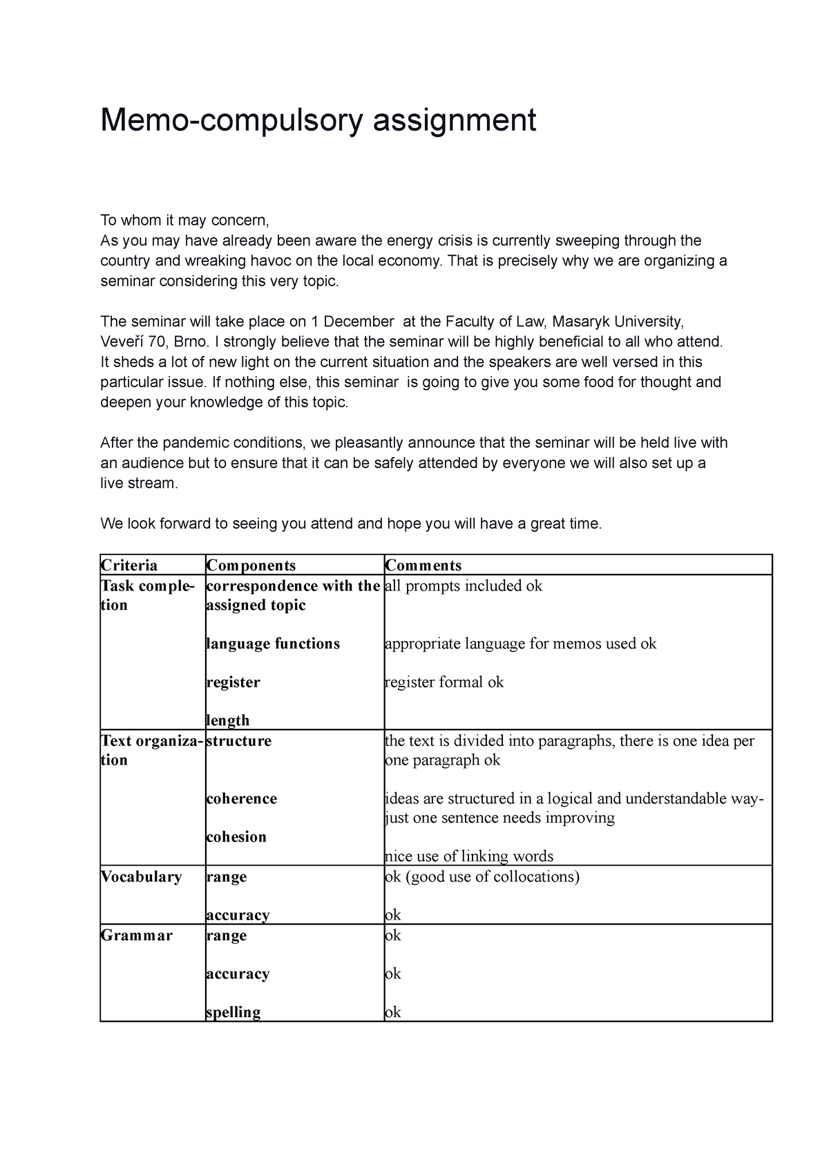 what is the meaning of compulsory assignment