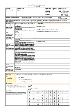 DLP-OF- Grammatical Signals - Detailed Lesson Plan (DLP) Format D. 42 ...