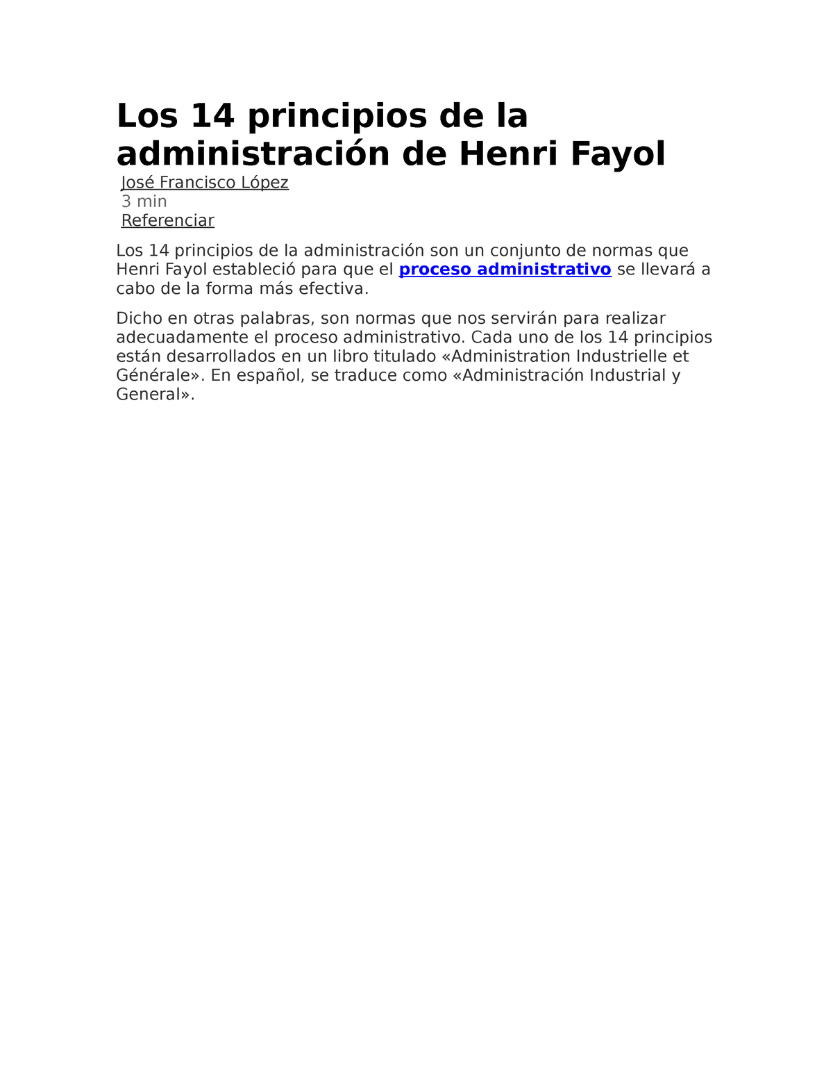 Los 14 Principios De La Administración De Henri Fayol - Los 14 ...