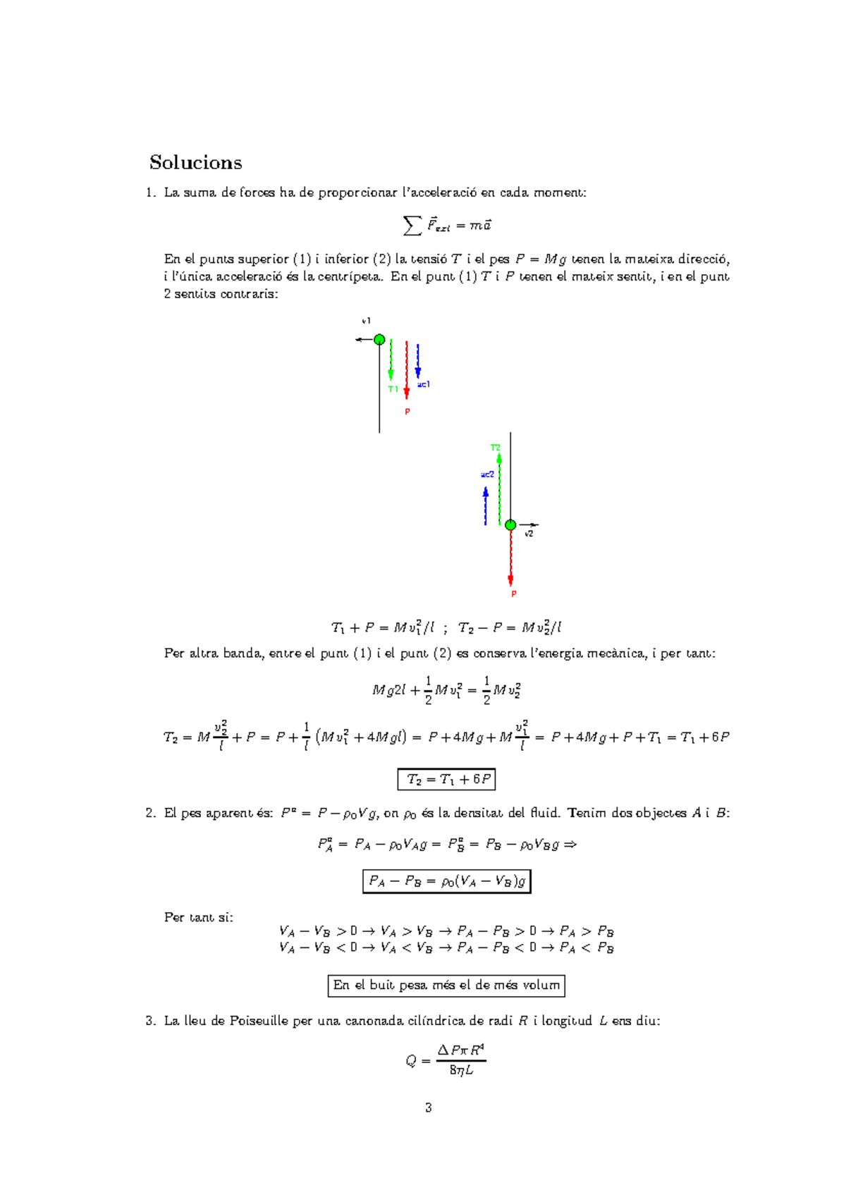 Examen 24 Enero 2014, Respuestas - Solucions 1. La Suma De Forces Ha De ...