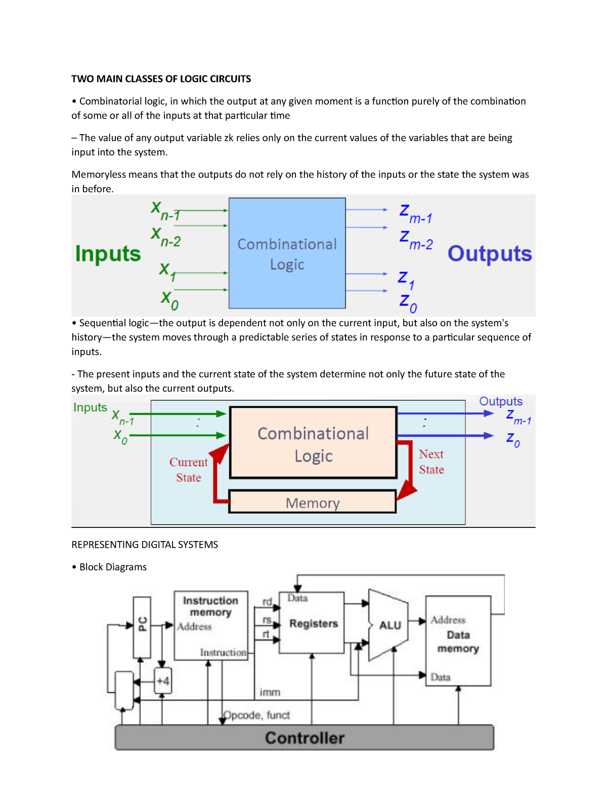 TWO MAIN Classes OF Logic Circuits - TWO MAIN CLASSES OF LOGIC CIRCUITS ...