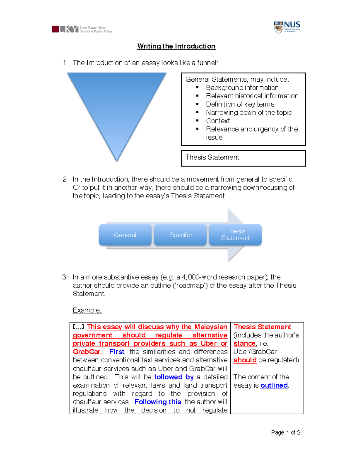 1. Basics of Academic Writing LKY - Page 1 of 2 Writing the ...