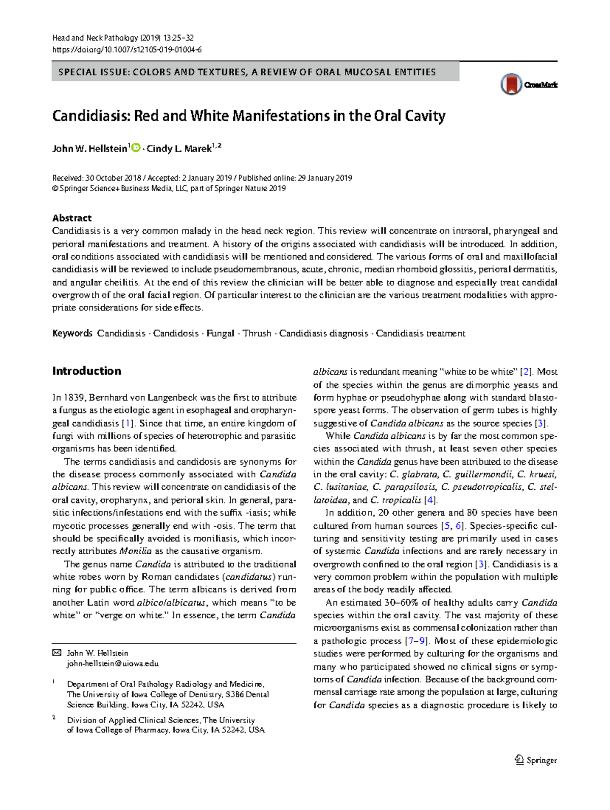 Candidiasis - Vol.:(0123456789)1 3 Doi/10.1007/s12105-019-01004 ...