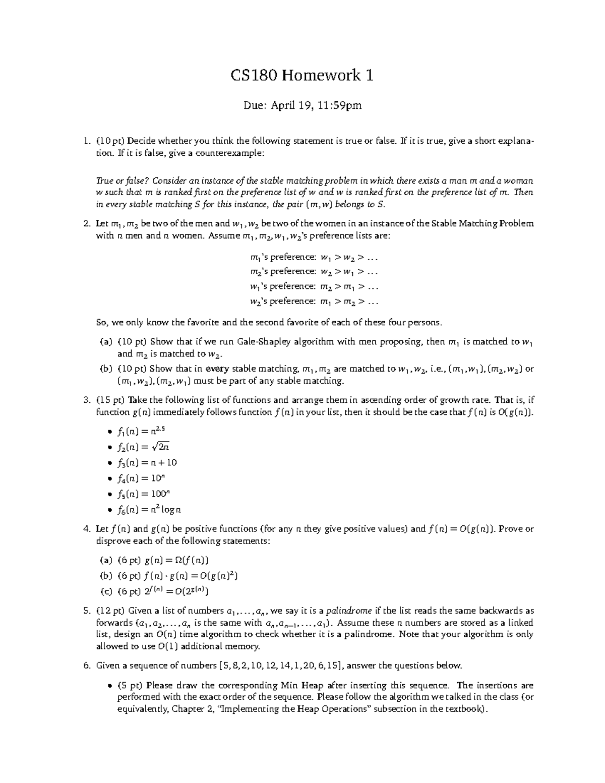 Hw1 - Homework 1 - CS180 Homework 1 Due: April 19, 11:59pm (10 Pt ...