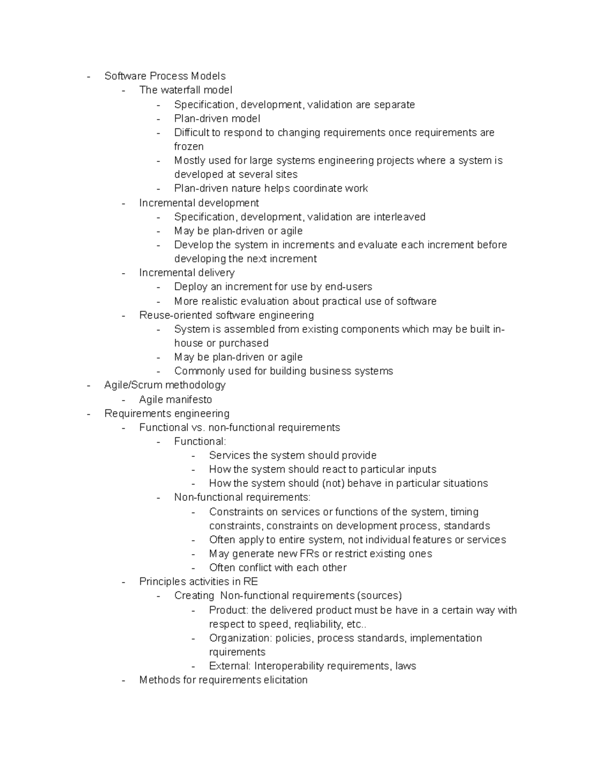 Midterm Review - Collected in a Software Engineering course for ...