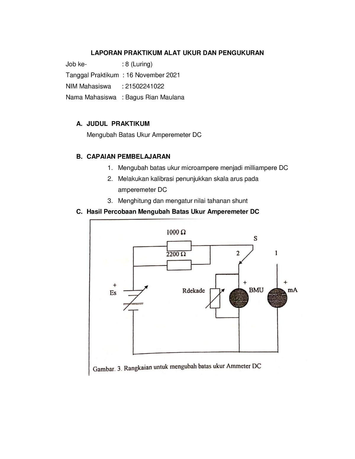 21502241022 BAG Lap AUP 8(Luring) - LAPORAN PRAKTIKUM ALAT UKUR DAN ...