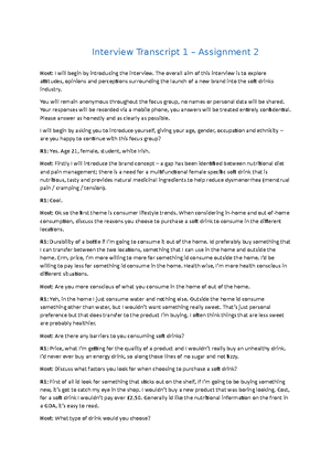 Interview Transcript 5 - The overall aim of this interview is to ...