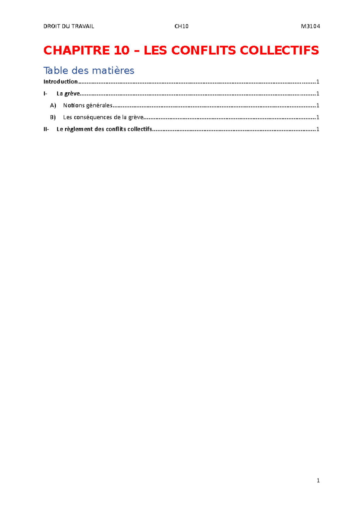Chapitre 10 - Les conflits collectifs - CHAPITRE 10 – LES CONFLITS ...